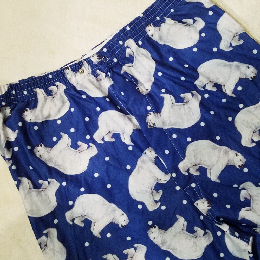 Fun Unisex Pajama Pants Blue With Polar Bears